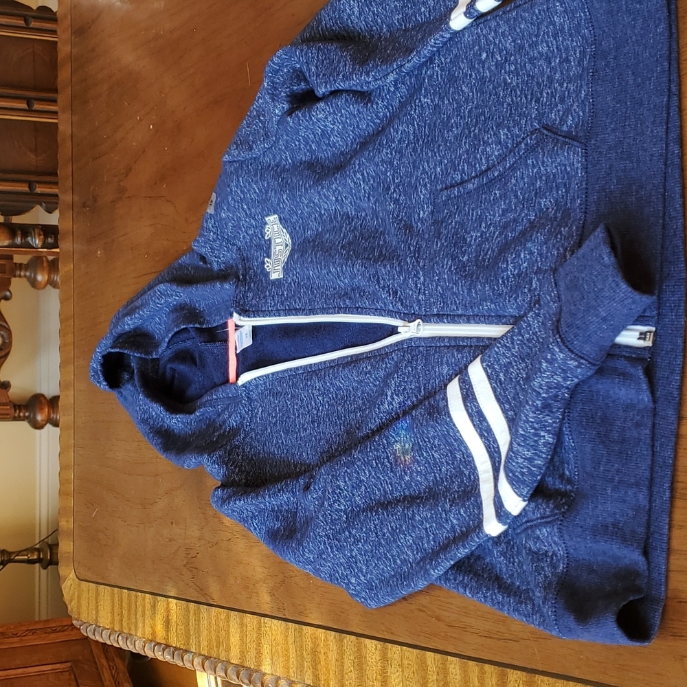Justice zip up blue hoodie